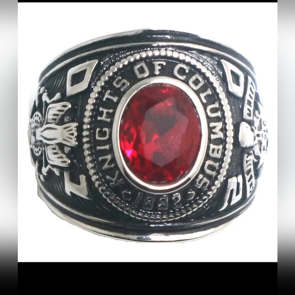 Stainless steel knights of columbus ring size 10, 11, 12 In Red. Belt bu… - Picture 3 of 6